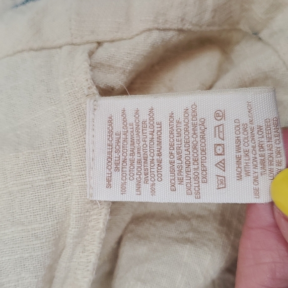 Free People Boho Tribal Patterned Linen-like Dress cream oversize M - Picture 6 of 7